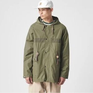 Nigel cabourn x Element Green Hooded Parka rain Jacket
